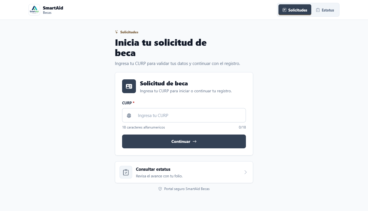Portal público de SmartAid — registro de solicitantes